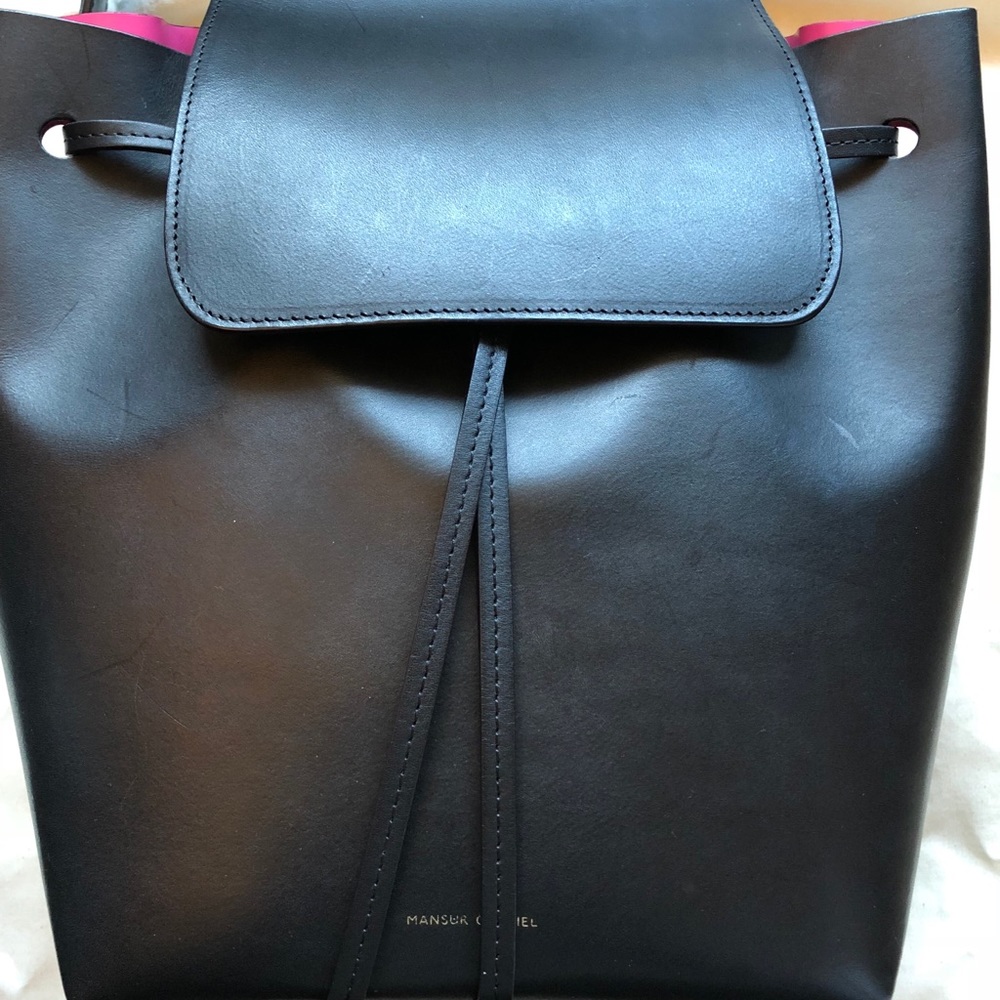 Mansur Gavriel Black Mini Backpack Dolly Interior - Picture 3 of 5